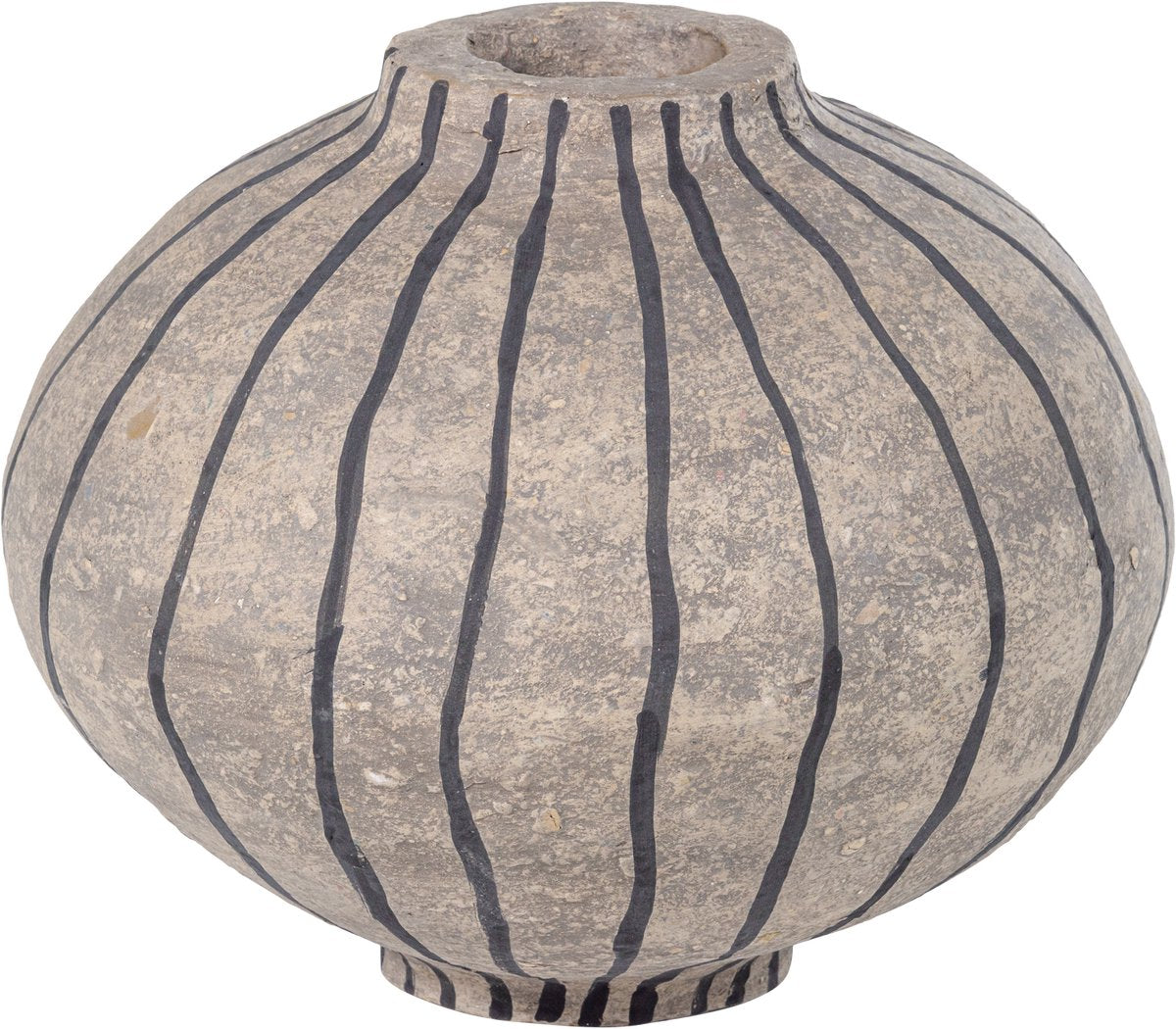 Woood karo decoratie vaas - papier mache - zand - 30x35x35