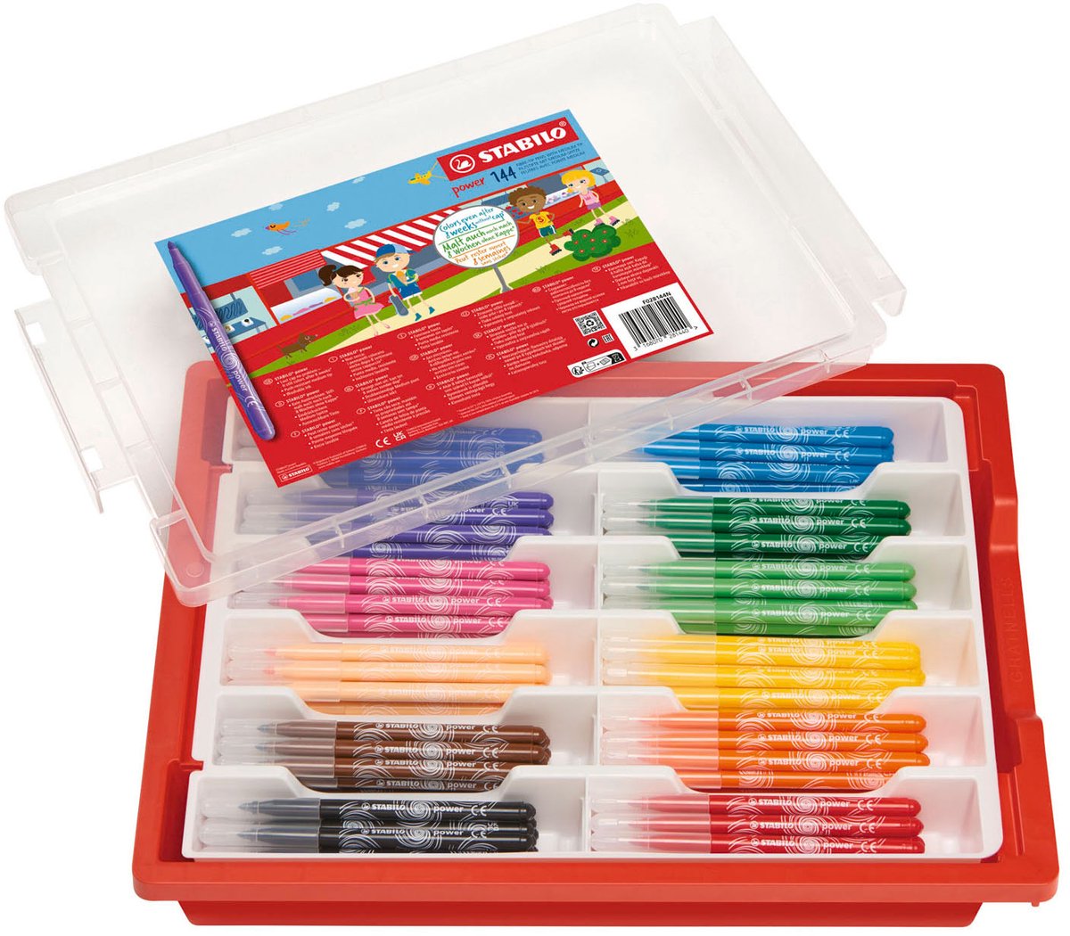 Confezione di pennarelli Stabilo power school - 144 pz.
