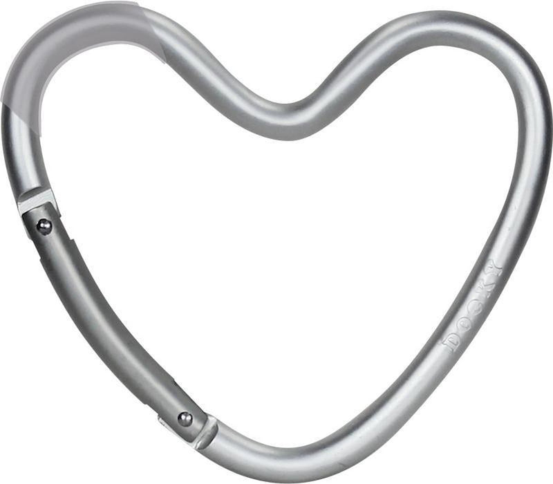 Dooky gancio universale per borsa gancio a forma di cuore argento (opaco)