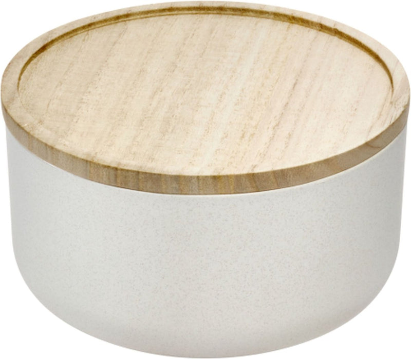 Cuenco para mezclar con tapa Idesign, pequeño - plástico reciclado y madera de paulownia | ro pansino x