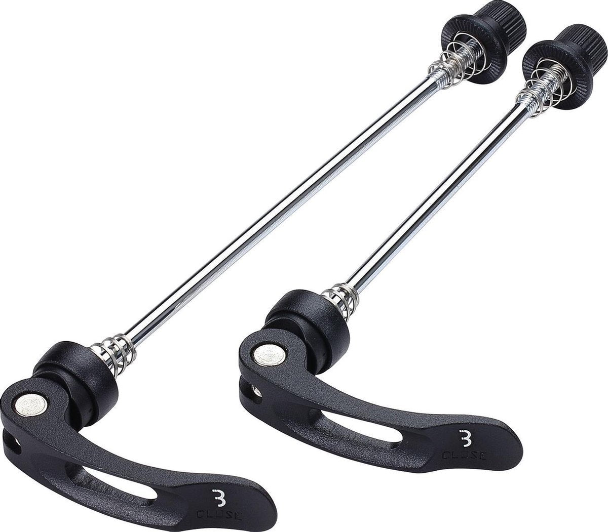 Bbb cycling quick release set wheelblock - lichtgewicht snelspanners fiets - voor- en achterwiel - aluminium - 100mm 135mm - bqr-01