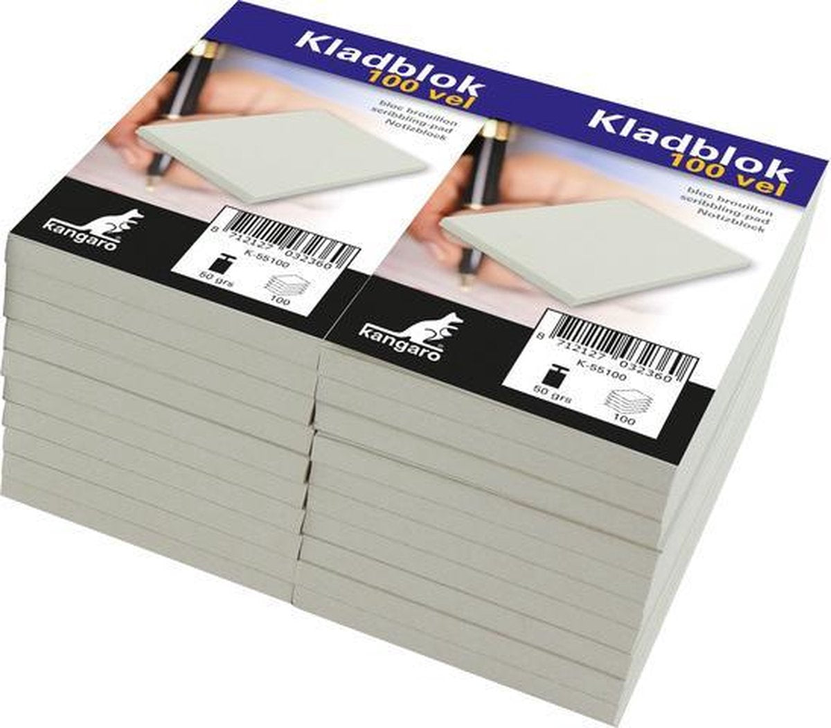 Kangaro notepad - 6.75 x 11cm - gray - 20 pieces