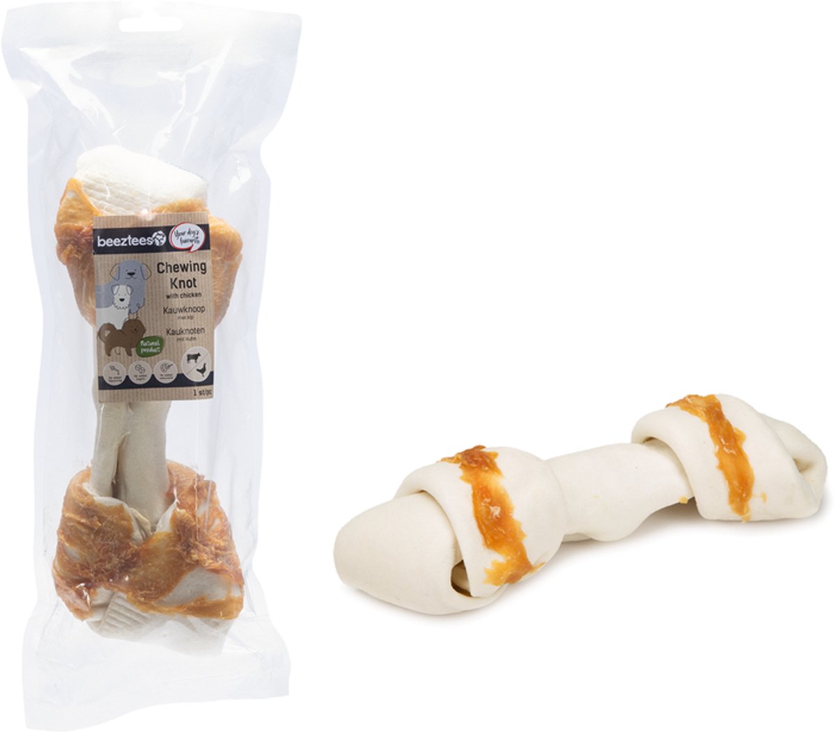 Masticazione culinaria Beeztees - snack per cani - pollo - 1 pezzo - 26 cm - 180 200 grammi