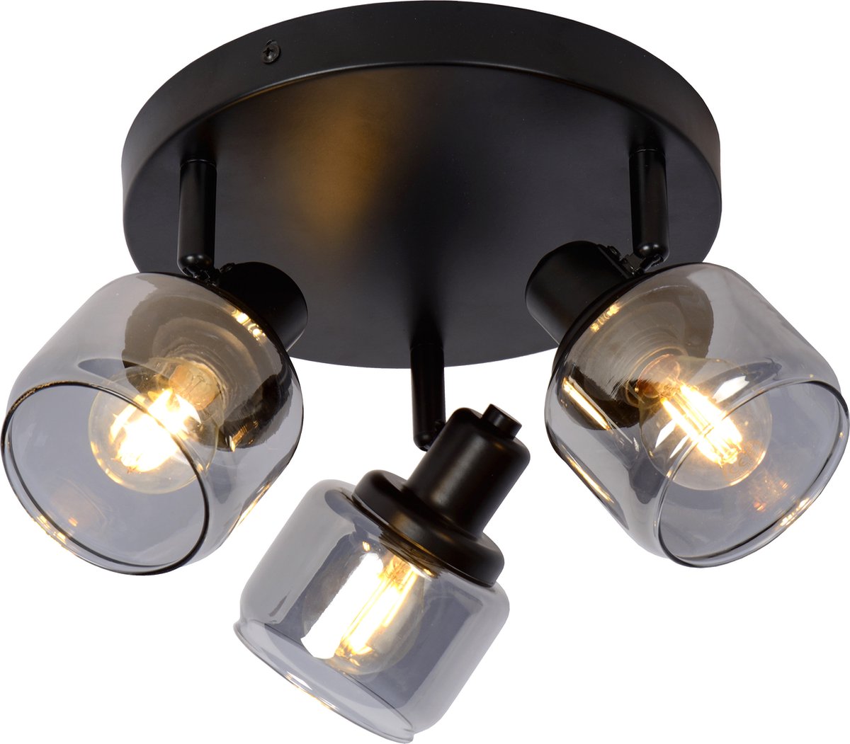 Lucide bjorn - faretto da soffitto (lampada da soffitto) - ø 38 cm - 3xe14 - nero