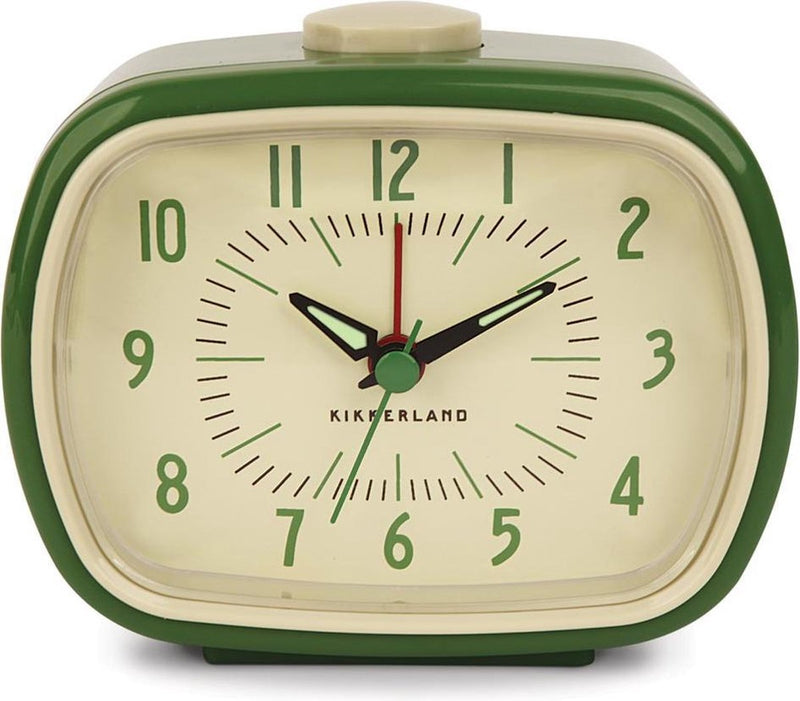 Kikkerland sveglia vintage retrò verde - sveglia classica - accessorio per la camera da letto - design classico