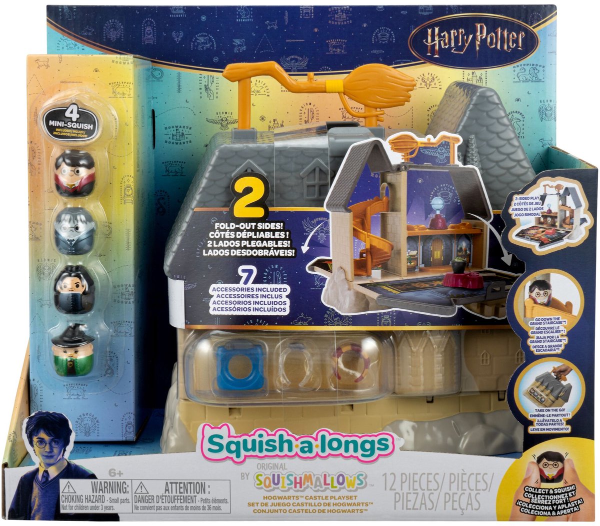 Squishmallows squish-a-longs - juego grande juego del castillo de hogwarts de harry potter w1 - intl