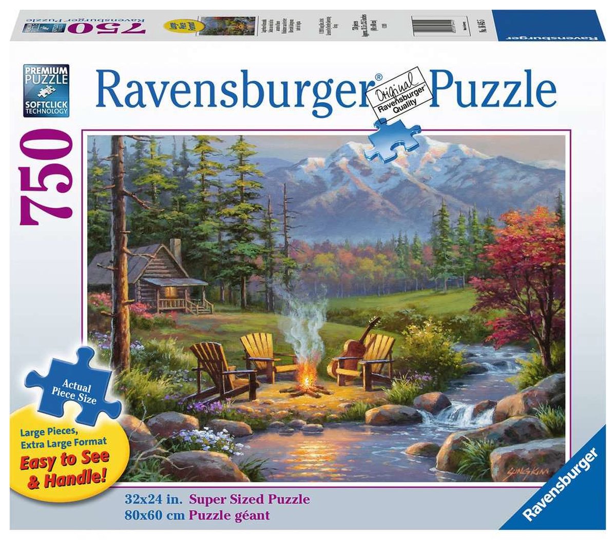 Ravensburger rompecabezas piezas xxl - junto a la chimenea - 750 piezas.