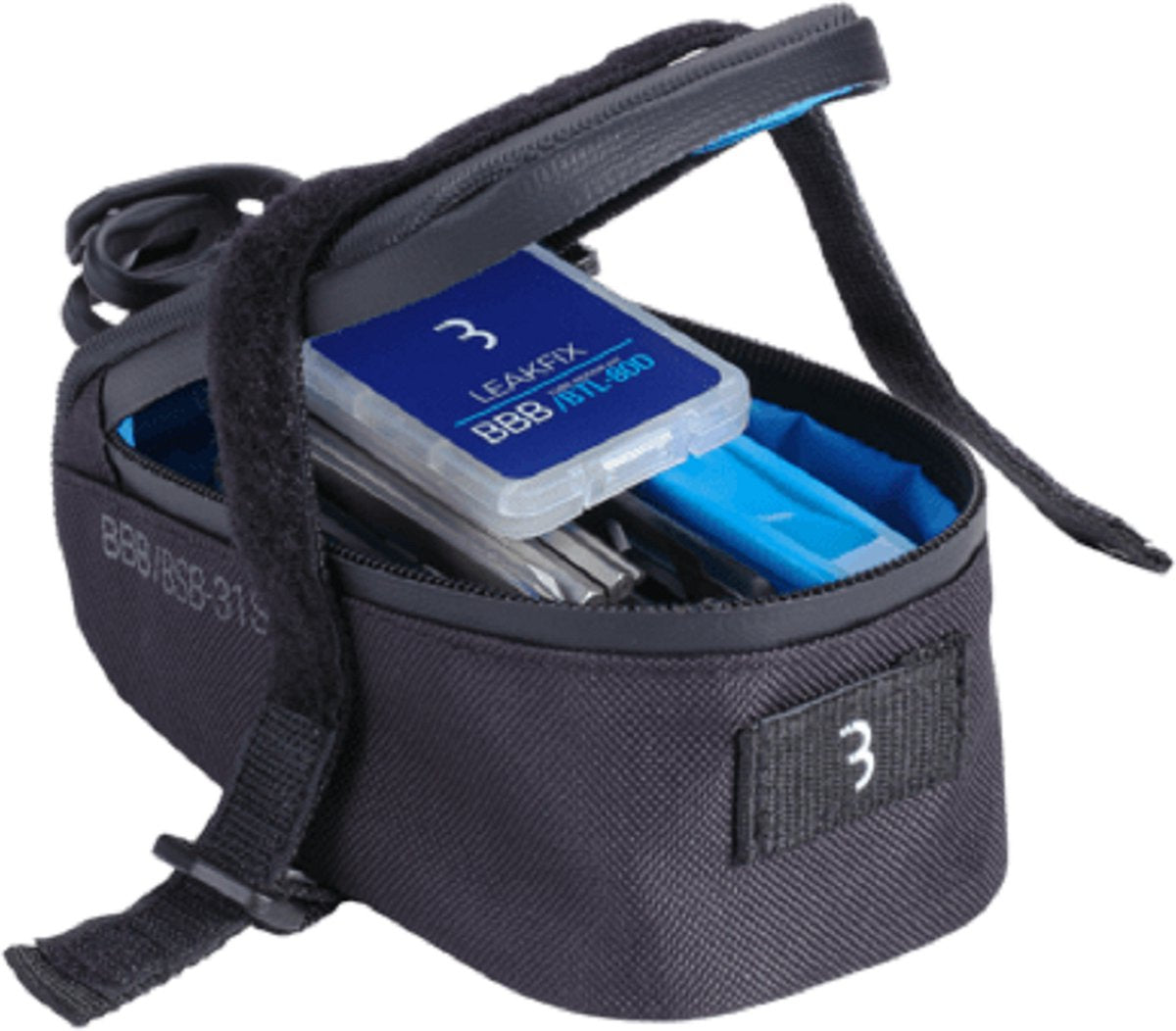Borsa da sella per ciclismo Bbb bici da corsa mountain bike con pompa e attrezzi - 0,37 litri - kit di attrezzi per bicicletta - bicicletta multiutensile - set combinato easypack s bsb-56