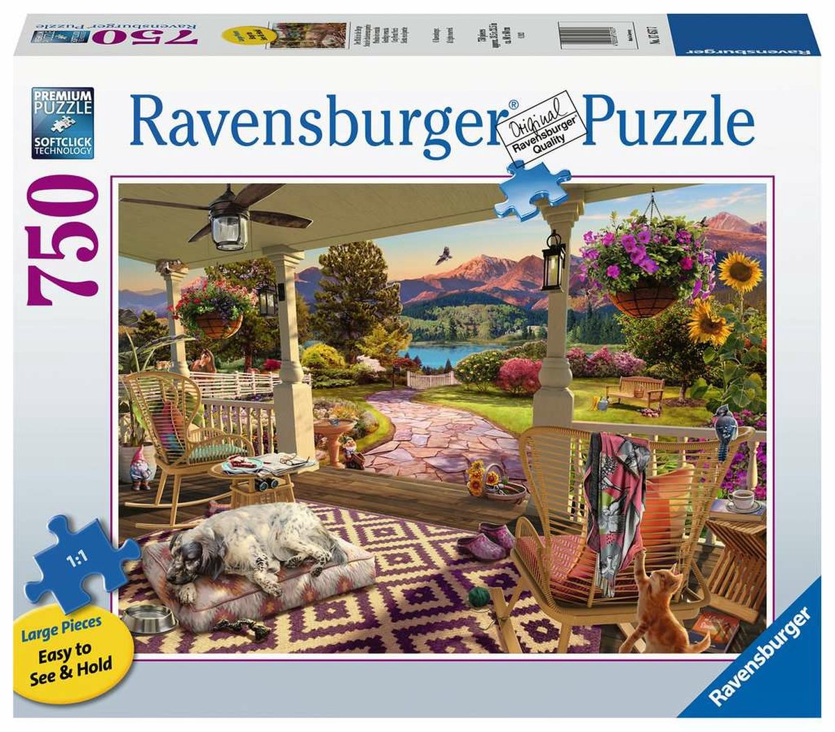 Ravensburger Puzzle Veranda Paesaggio Puzzle Grande da 750 Pezzi.
