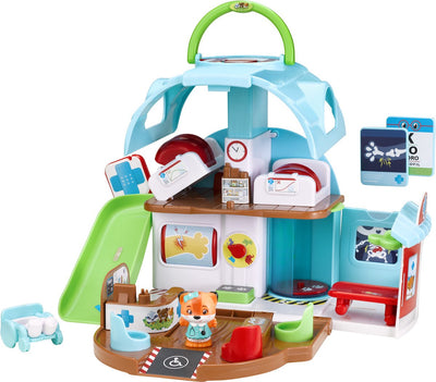 Klorofil speelset het ziekenhuis - poppenhuis - met poppetje foxy 7 accessoires - vanaf 18 maanden