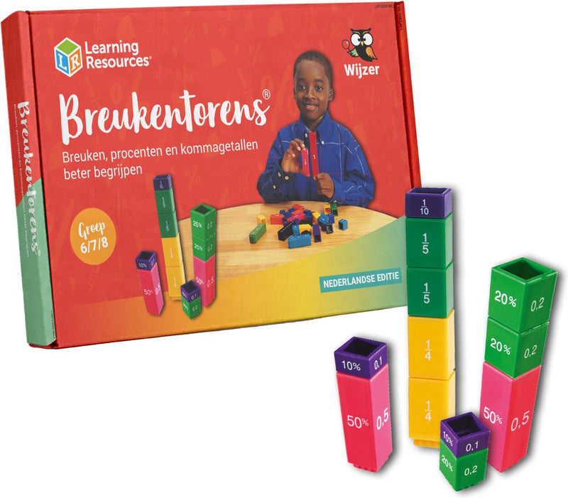 Más sabio sobre las torres de fracciones de la escuela primaria - aprender a hacer fracciones visuales - adecuado para los grupos 6, 7 y 8 - ideal para pensadores visuales -