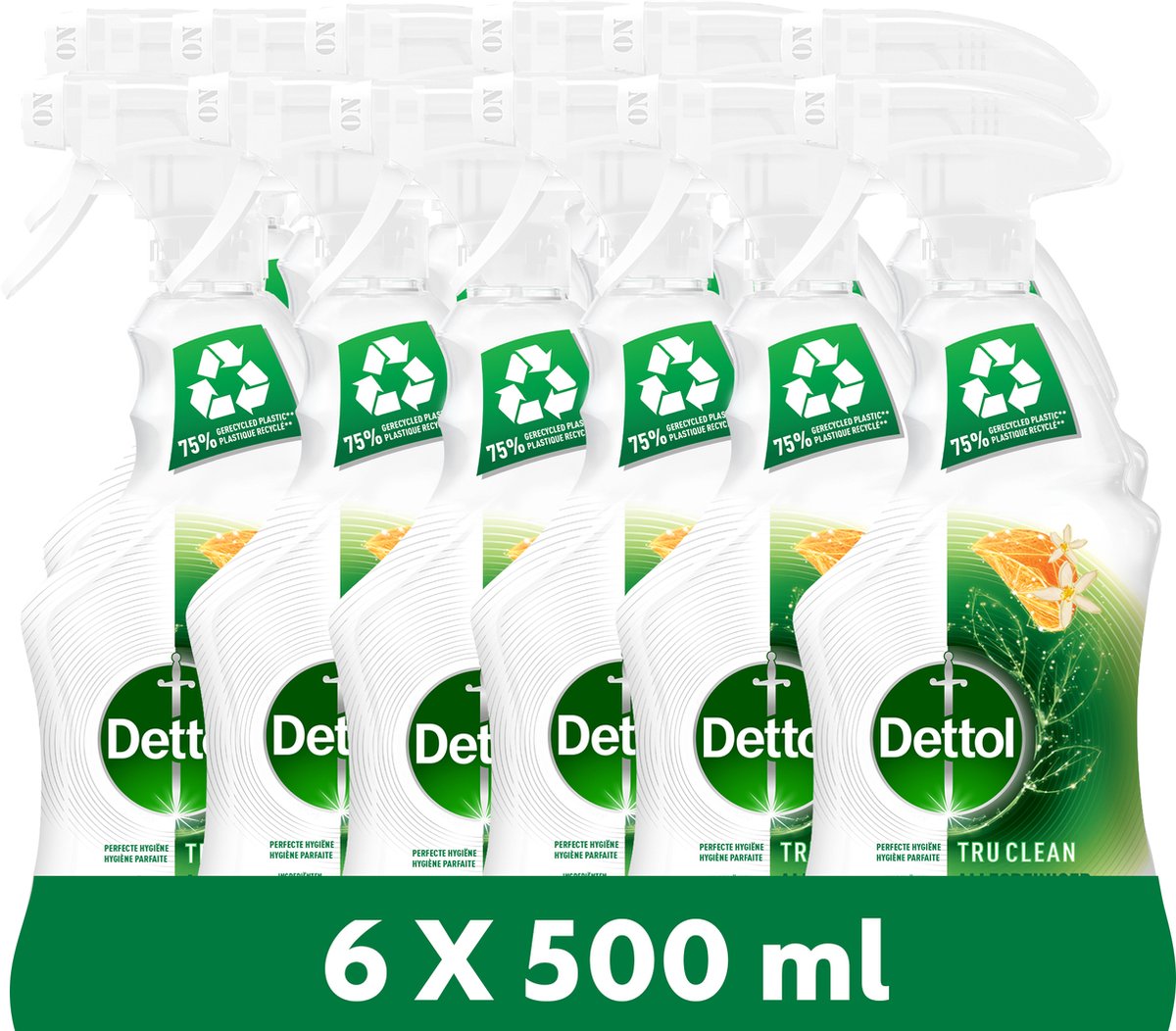 Dettol all-purpose cleaner spray - tru clean - mandarin lemon blossom - 6x500ml value pack