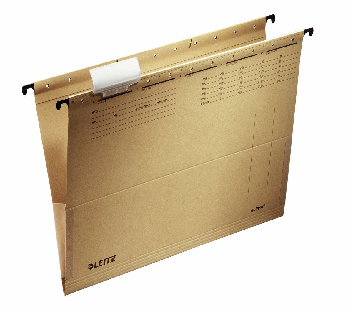 Cartella sospesa Leitz alpha® A4 con soffietto - 25 pezzi - fondo a V - marrone naturale