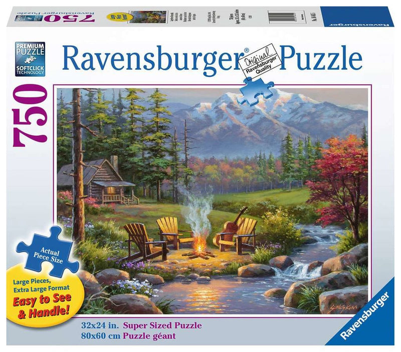 Puzzle Ravensburger pezzi xxl - accanto al caminetto - 750 pezzi.