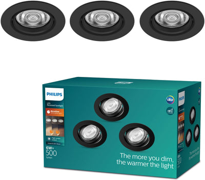 Philips LED Philips Impala foco empotrable - 3 luces - negro - redondo