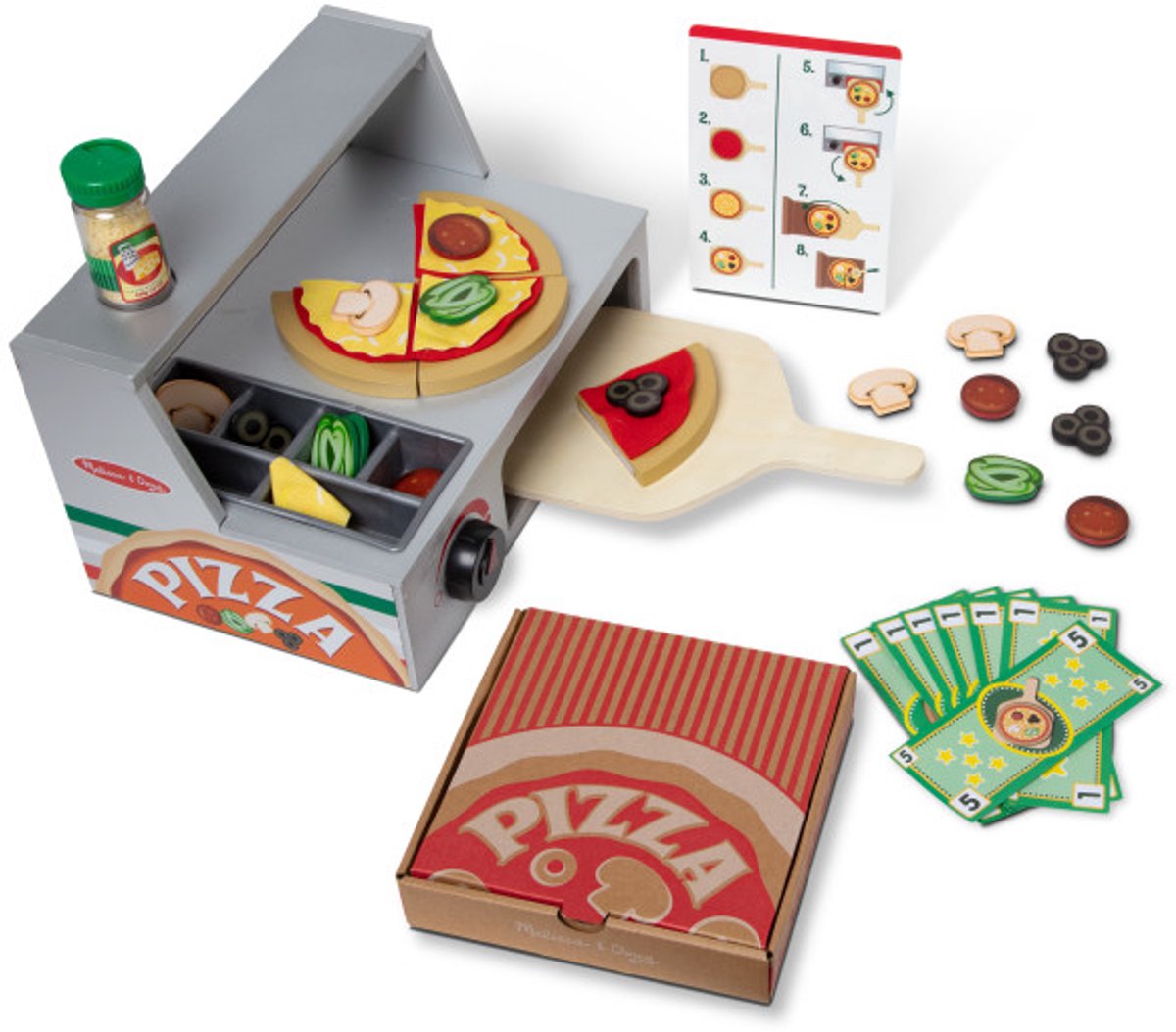Melissa doug – houten pizzawinkel speelset – 41-delig
