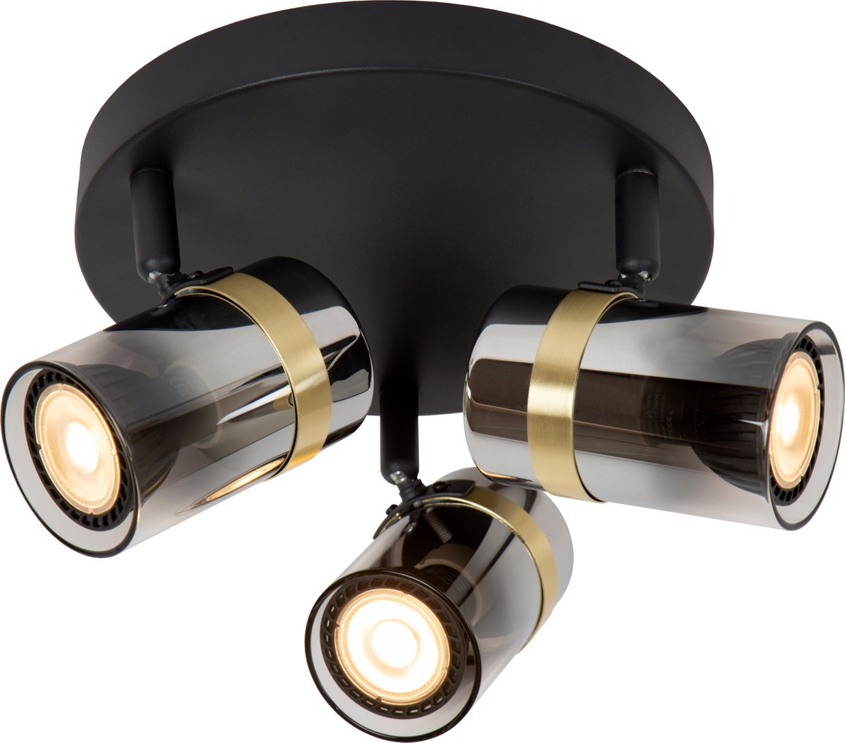 Lucide upton - faretto da soffitto (lampada da soffitto) - 3xgu10 - fumé