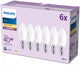 Philips lampara vela incandescente mate 40w b35 e14 x6