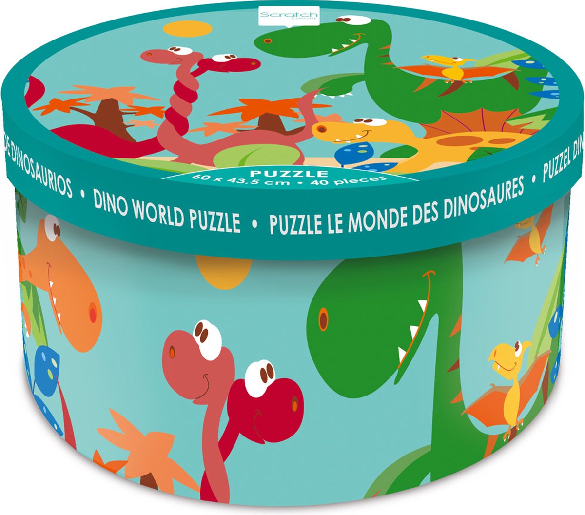 Puzzle da grattare - mondo dei dinosauri - 60x43,5 cm - 40 pezzi - 3 anni