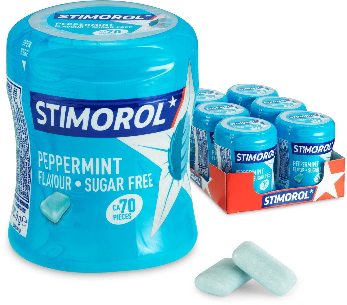 Stimorol menta piperita - gomma da masticare - senza zucchero - 1x6 pezzi