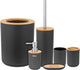 Teesa tsa0400-b - set badkameraccesoires, zwart
