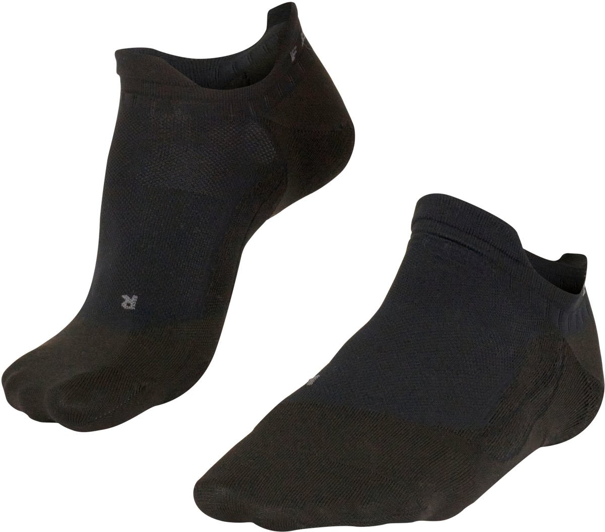 Falke go5 invisible anti-ampolla algodón material funcional calcetines de golf hombres negro - talla 42-43