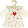 Heless poppen ribfluwelen jurk hartjesconfetti, 28-35 cm