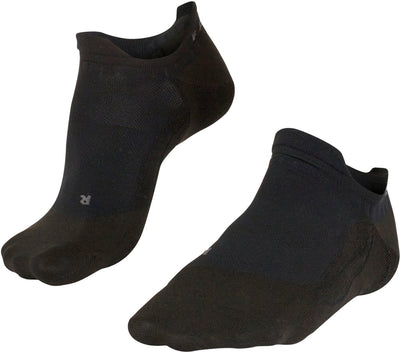 Falke go5 invisible anti-ampolla algodón material funcional calcetines de golf hombres negro - talla 44-45