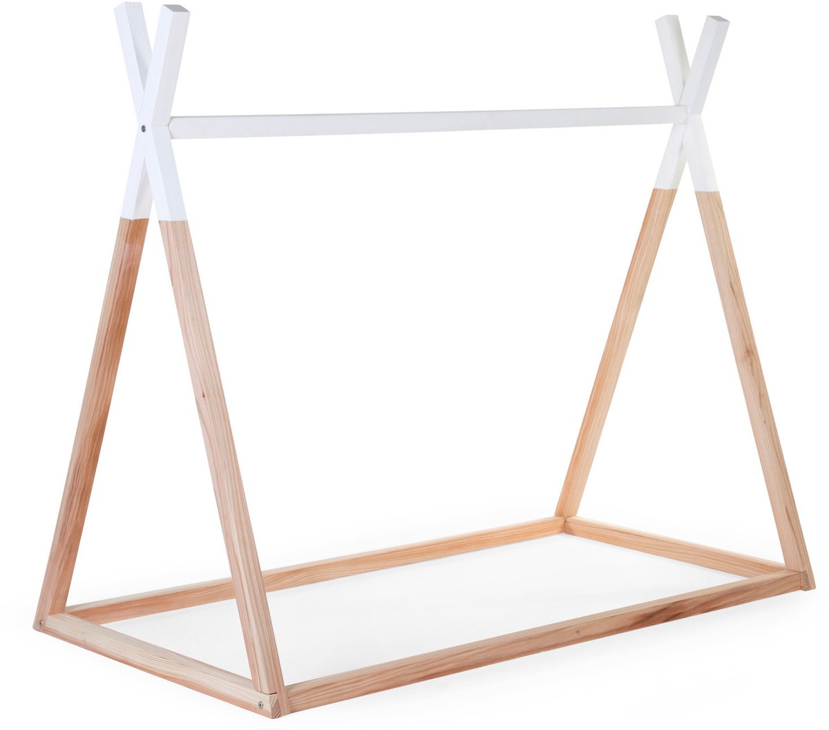 Cama tipi Childhome – 70x140 cm – madera – blanco natural – cama infantil estilo tienda de campaña – madera maciza