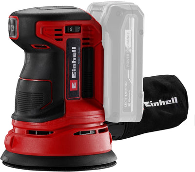 Einhell battery eccentric sander te-rs 18 li solo - power x-change - 18 v li-ion - sanding surface: ø 125 mm - incl. 1 x sandpaper - excl. battery and charger