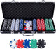 Set da poker Engelhart 500 fiches (11,5 grammi) in custodia nera – con 2 set di carte da gioco, 5 dadi e pulsanti del mazziere