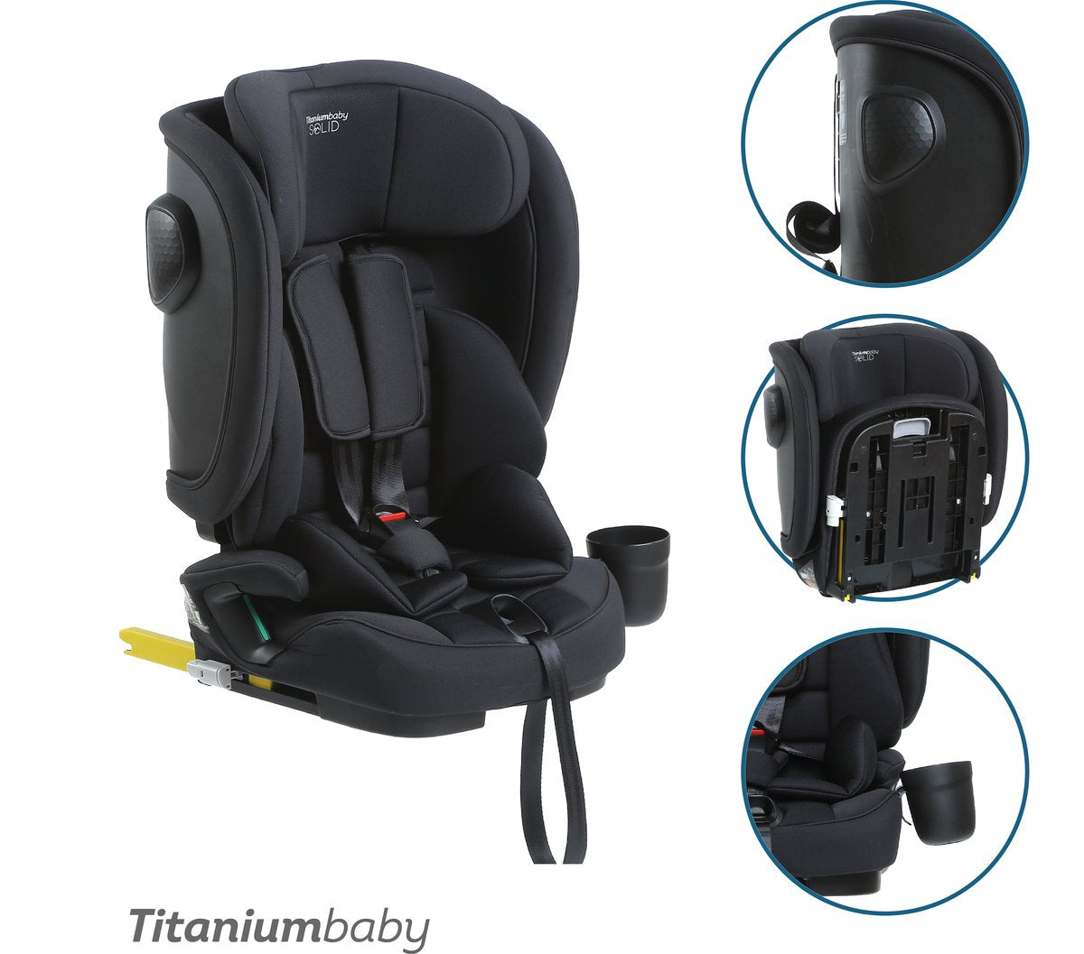Titanium baby Seggiolino auto Titanium Baby Solid Luxx Nero 76-150 cm.
