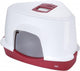 Caja de arena de esquina Ebi canto jumbo - rojo blanco - 56 x 70 x 46 cm