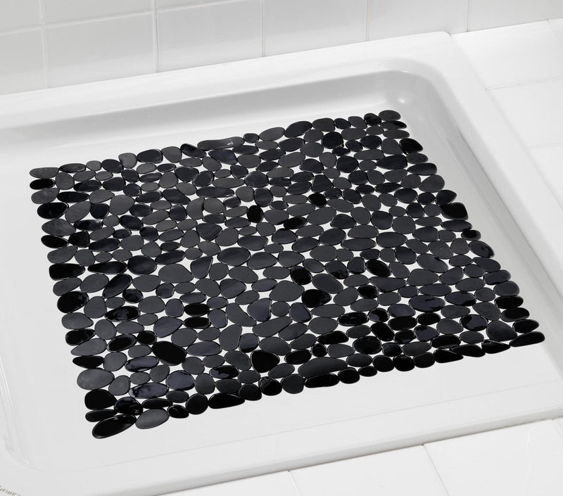 Wenko anti-slip douchemat paradise 54x54cm zwart - antislipmat voor douche - met zuignappen