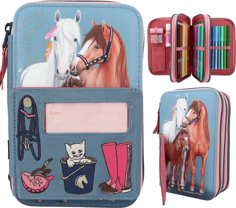 Depesche - estuche lleno de 3 compartimentos miss melody - mi pequeña granja