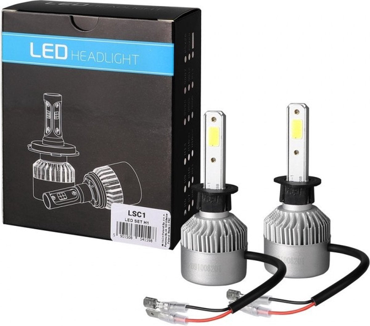 Merkloos sans marque h1 led koplampen 6500k wit 2-pack | auto - motor - scooter - vrachtwagen