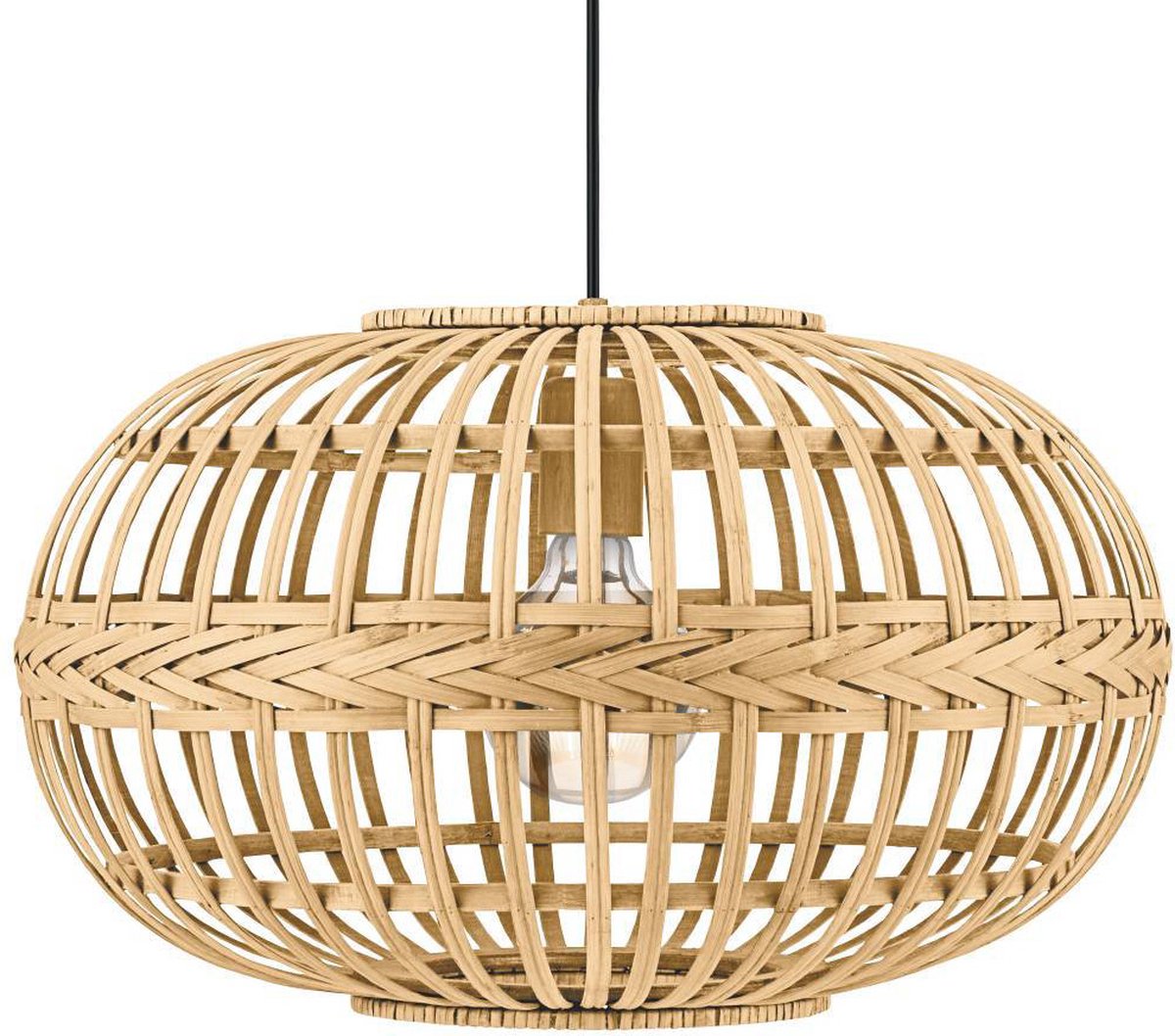 Eglo amsfield hanglamp - e27 - ø 38 cm - hout, bamboe - bruin