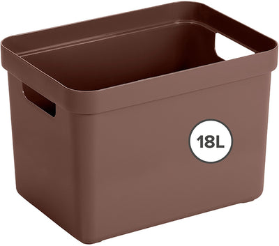 Sunware sigma caja de almacenamiento para el hogar 18l - 35x24,6x24,3 cm - marrón
