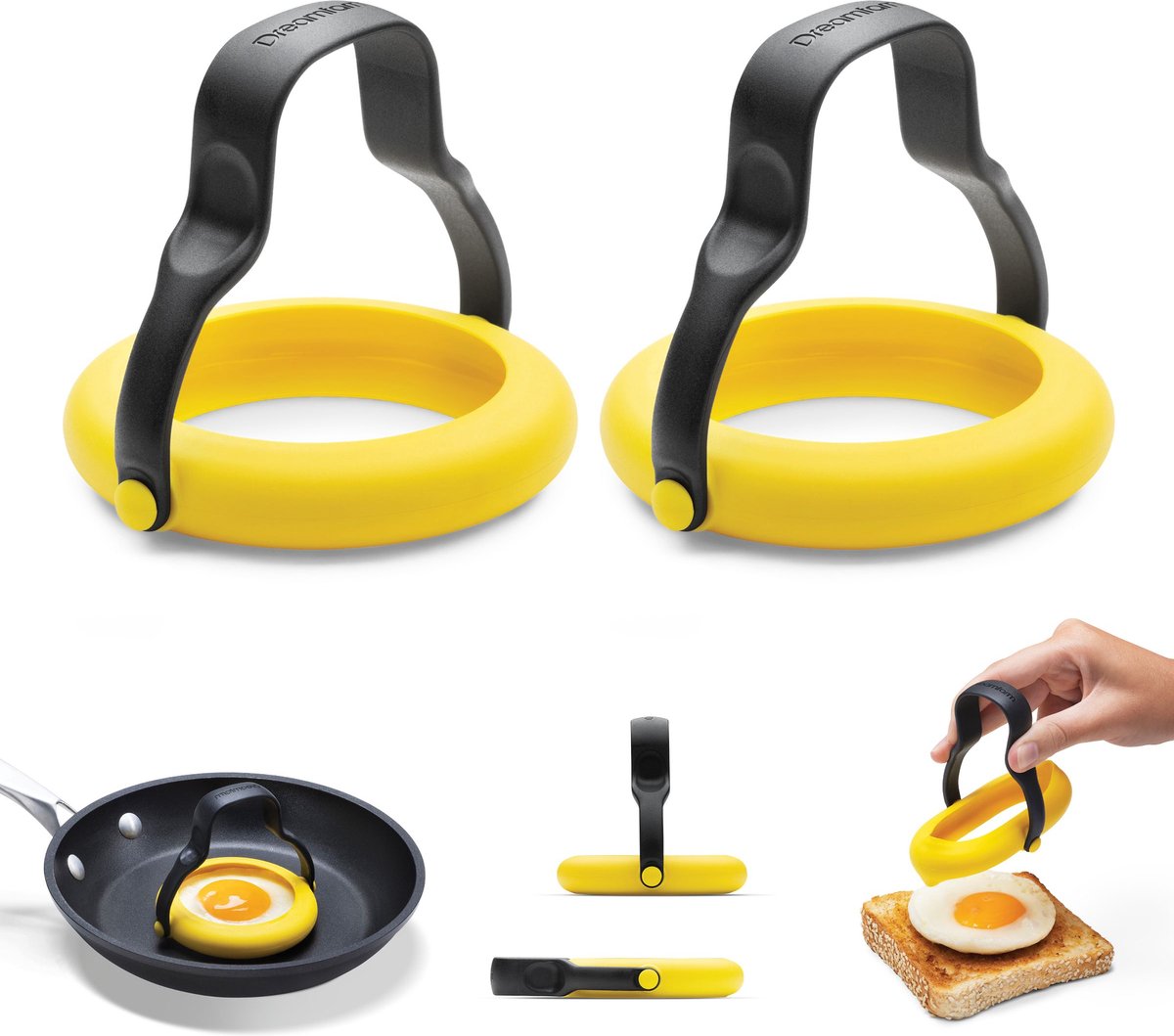 Dreamfarm - set a forma di uovo flegg di 2 pezzi - plastica - giallo -