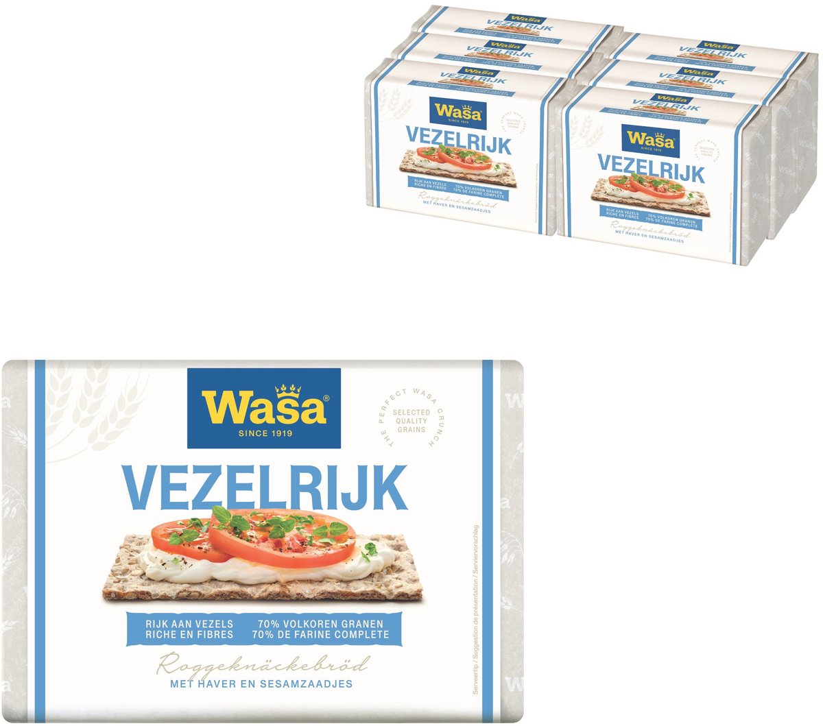 Wasa vezelrijk knäckebröd - 6 x 300g