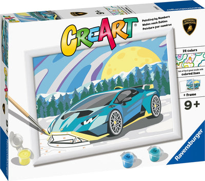Ravensburger Creart Painting di Number Blue Lamborghini