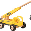 Camión de grúa de madera goki amarillo