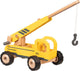 Camión de grúa de madera goki amarillo