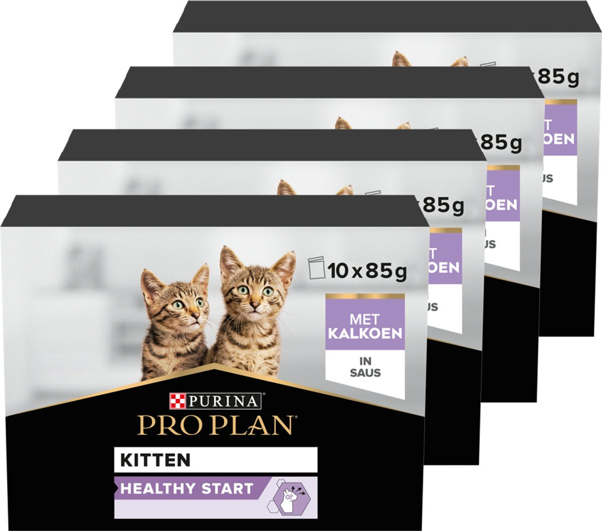 Pro plan kitty healthy start multipack - comida húmeda para gatos - pavo - 40x85 g