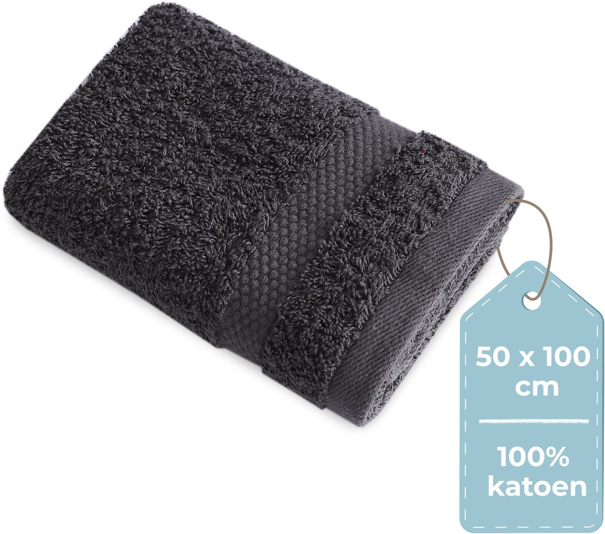 Silenzio. asciugamano living hush living - per pezzo - 50×100 cm - 100% cotone - qualità pesante 500 g m2 - bordo elegante e occhiello per appendere - antracite