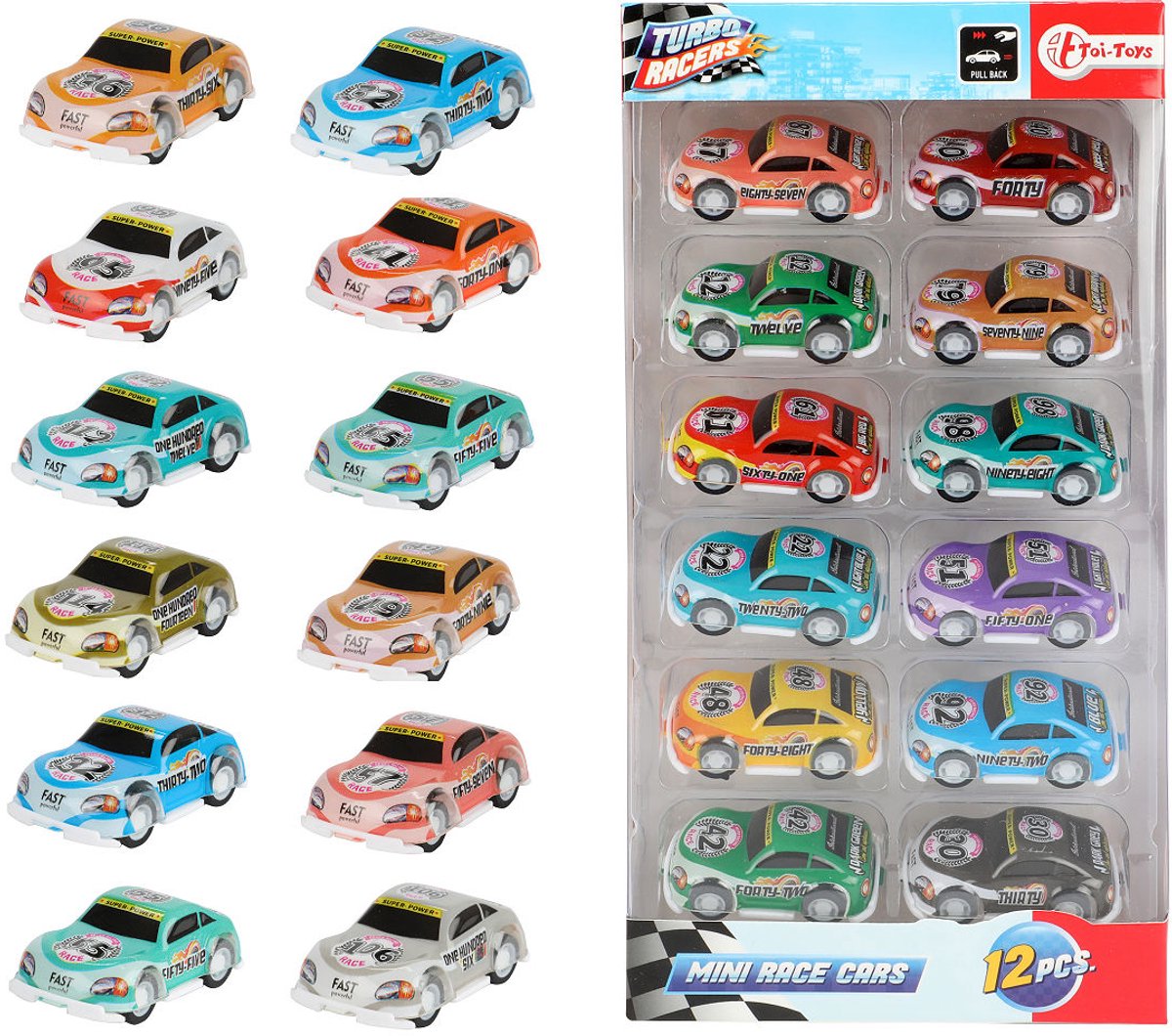 Toi-Toys Turbo Racers retrocede los autos de carrera, 12º.