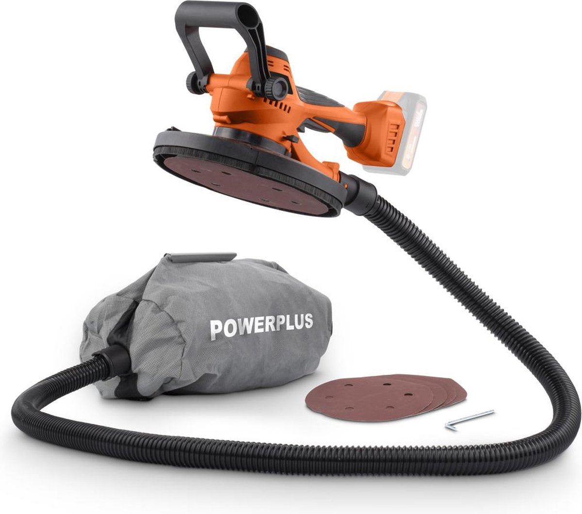 Powerplus dual power wand- plafondschuurmachine powdp50900 borstelloos 20v ø 225mm - excl. batterij en lader