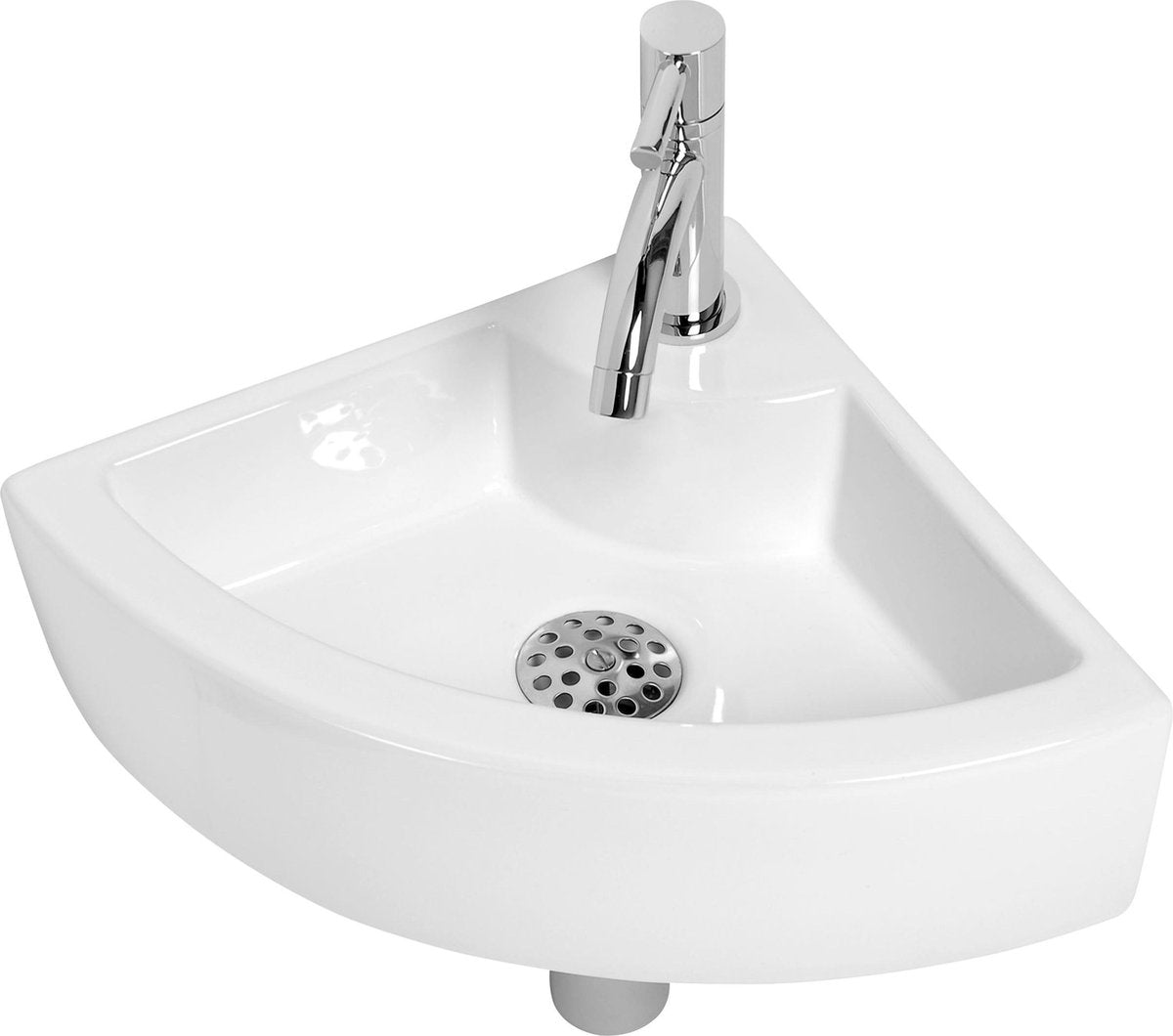 Plieger Miami fountain set - corner fountain set - toilet fountain set - ceramic - incl. tap siphon - white