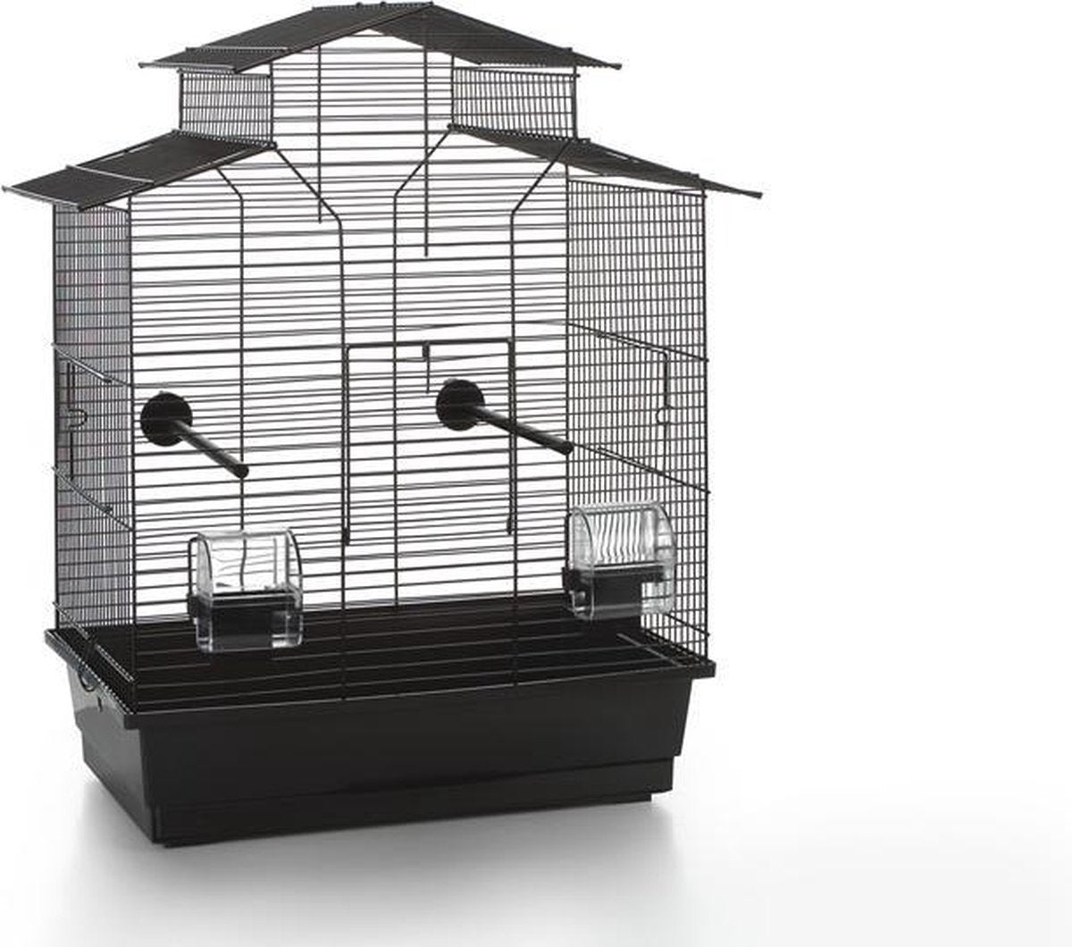 Beeztees iza 2 pagoda - gabbia per uccelli - nera - 45x28x59,5 cm