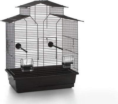 Beeztees iza 2 pagoda - jaula para pájaros - negro - 45x28x59,5 cm